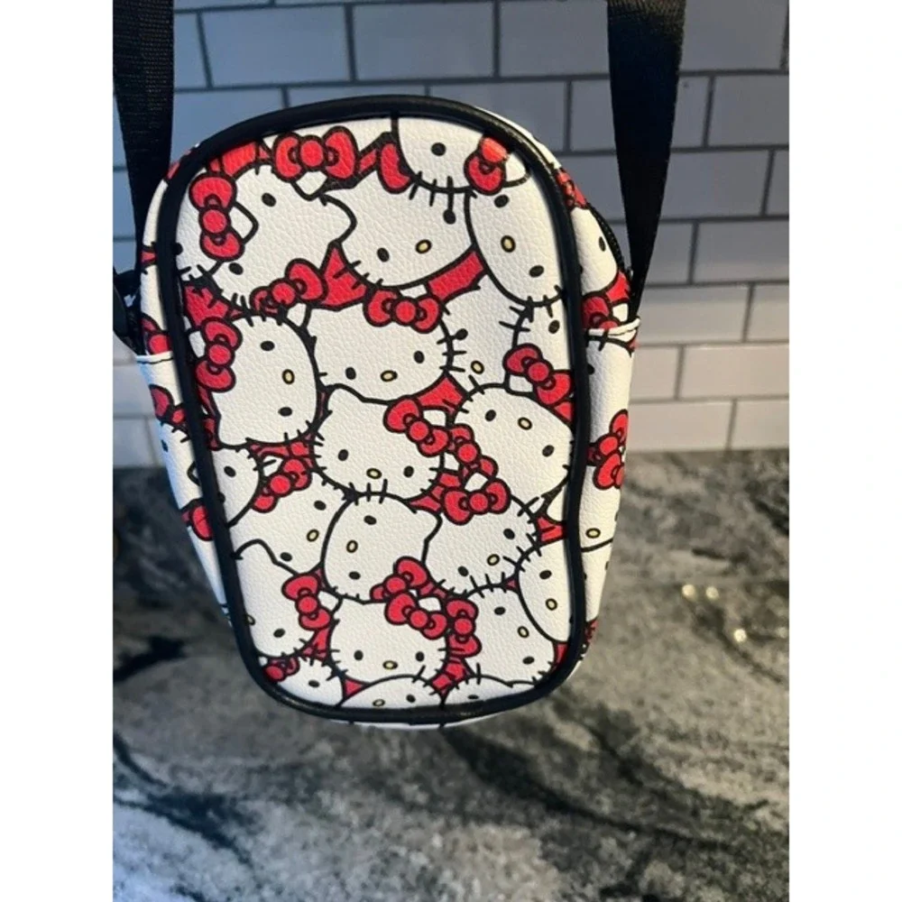Sanrio Hello‎ Kitty Hat and Bag Set Kids One Size Red White Excellent 2pc Bundle